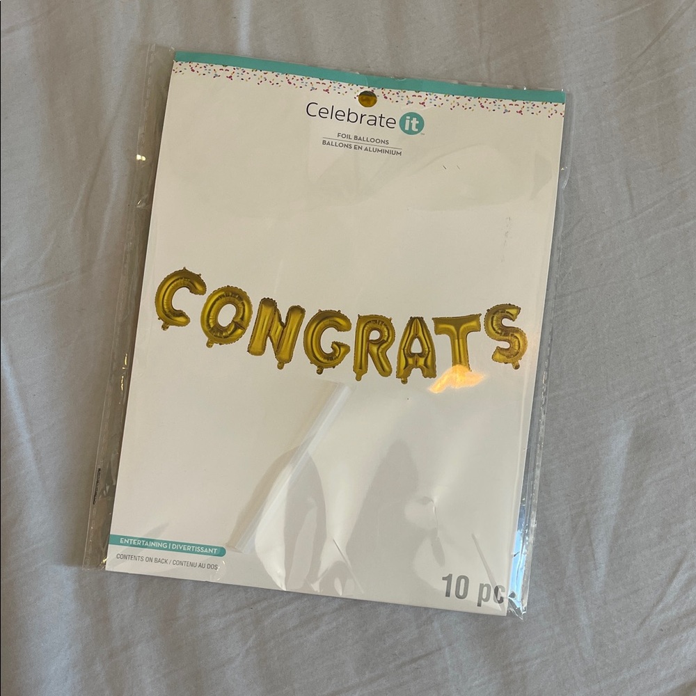 Congrats Gold Letter Foil Balloons